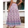 image:imageZeagoo Womens Casual Maxi Skirts for Women 2026 High Waist Boho Skirts Floral Printed Long Flowy Skirt with PocketsPurplefloral