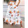 image:imageZeagoo Womens Casual Maxi Skirts for Women 2026 High Waist Boho Skirts Floral Printed Long Flowy Skirt with PocketsRed Floral