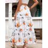 image:imageZeagoo Womens Casual Maxi Skirts for Women 2026 High Waist Boho Skirts Floral Printed Long Flowy Skirt with PocketsRed Floral