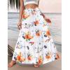 image:imageZeagoo Womens Casual Maxi Skirts for Women 2026 High Waist Boho Skirts Floral Printed Long Flowy Skirt with PocketsRed Floral