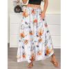 image:imageZeagoo Womens Casual Maxi Skirts for Women 2026 High Waist Boho Skirts Floral Printed Long Flowy Skirt with PocketsRed Floral