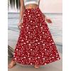 image:imageZeagoo Womens Casual Maxi Skirts for Women 2026 High Waist Boho Skirts Floral Printed Long Flowy Skirt with PocketsRed Floralprinted