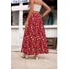 image:imageZeagoo Womens Casual Maxi Skirts for Women 2026 High Waist Boho Skirts Floral Printed Long Flowy Skirt with PocketsRed Floralprinted