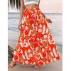 image:imageZeagoo Womens Casual Maxi Skirts for Women 2026 High Waist Boho Skirts Floral Printed Long Flowy Skirt with PocketsRedprinted