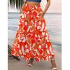 image:imageZeagoo Womens Casual Maxi Skirts for Women 2026 High Waist Boho Skirts Floral Printed Long Flowy Skirt with PocketsRedprinted