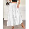 image:imageZeagoo Womens Casual Maxi Skirts for Women 2026 High Waist Boho Skirts Floral Printed Long Flowy Skirt with PocketsWhite