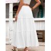 image:imageZeagoo Womens Casual Maxi Skirts for Women 2026 High Waist Boho Skirts Floral Printed Long Flowy Skirt with PocketsWhite