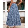 image:imageZeagoo Womens Casual Maxi Skirts for Women 2026 High Waist Boho Skirts Floral Printed Long Flowy Skirt with PocketsWhite Floral01