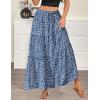 image:imageZeagoo Womens Casual Maxi Skirts for Women 2026 High Waist Boho Skirts Floral Printed Long Flowy Skirt with PocketsWhite Floral01
