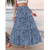 image:imageZeagoo Womens Casual Maxi Skirts for Women 2026 High Waist Boho Skirts Floral Printed Long Flowy Skirt with PocketsWhite Floral01