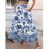 image:imageZeagoo Womens Casual Maxi Skirts for Women 2026 High Waist Boho Skirts Floral Printed Long Flowy Skirt with PocketsWhite Floral03