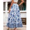 image:imageZeagoo Womens Casual Maxi Skirts for Women 2026 High Waist Boho Skirts Floral Printed Long Flowy Skirt with PocketsWhite Floral03