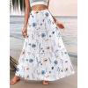 image:imageZeagoo Womens Casual Maxi Skirts for Women 2026 High Waist Boho Skirts Floral Printed Long Flowy Skirt with PocketsWhite Floralprinted