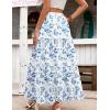 image:imageZeagoo Womens Casual Maxi Skirts for Women 2026 High Waist Boho Skirts Floral Printed Long Flowy Skirt with PocketsWhitefloral Printed