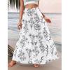 image:imageZeagoo Womens Casual Maxi Skirts for Women 2026 High Waist Boho Skirts Floral Printed Long Flowy Skirt with PocketsWhiteprinted01