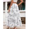 image:imageZeagoo Womens Casual Maxi Skirts for Women 2026 High Waist Boho Skirts Floral Printed Long Flowy Skirt with PocketsWhiteprinted01