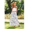 image:imageZeagoo Womens Casual Maxi Skirts for Women 2026 High Waist Boho Skirts Floral Printed Long Flowy Skirt with PocketsWhiteprinted01