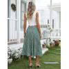 image:imageZeagoo Womens Midi Skirts High Waisted Pleated ALine Swing Skirts Summer Floral Long Skirts with Pockets01green Floral