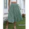 image:imageZeagoo Womens Midi Skirts High Waisted Pleated ALine Swing Skirts Summer Floral Long Skirts with Pockets01green Floral