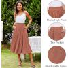image:imageZeagoo Womens Midi Skirts High Waisted Pleated ALine Swing Skirts Summer Floral Long Skirts with Pockets02coffee