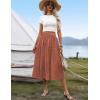 image:imageZeagoo Womens Midi Skirts High Waisted Pleated ALine Swing Skirts Summer Floral Long Skirts with Pockets02coffee