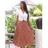 image:imageZeagoo Womens Midi Skirts High Waisted Pleated ALine Swing Skirts Summer Floral Long Skirts with Pockets02coffee