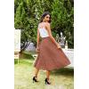 image:imageZeagoo Womens Midi Skirts High Waisted Pleated ALine Swing Skirts Summer Floral Long Skirts with Pockets02coffee