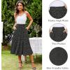 image:imageZeagoo Womens Midi Skirts High Waisted Pleated ALine Swing Skirts Summer Floral Long Skirts with Pockets03blcack Floral