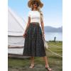 image:imageZeagoo Womens Midi Skirts High Waisted Pleated ALine Swing Skirts Summer Floral Long Skirts with Pockets03blcack Floral