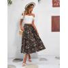 image:imageZeagoo Womens Midi Skirts High Waisted Pleated ALine Swing Skirts Summer Floral Long Skirts with Pockets04black Floral