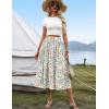 image:imageZeagoo Womens Midi Skirts High Waisted Pleated ALine Swing Skirts Summer Floral Long Skirts with PocketsBeige Floral