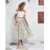 image:imageZeagoo Womens Midi Skirts High Waisted Pleated ALine Swing Skirts Summer Floral Long Skirts with PocketsBeige Floral