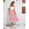 image:imageZeagoo Womens Midi Skirts High Waisted Pleated ALine Swing Skirts Summer Floral Long Skirts with PocketsPink 2