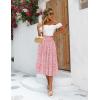 image:imageZeagoo Womens Midi Skirts High Waisted Pleated ALine Swing Skirts Summer Floral Long Skirts with PocketsPink 2