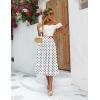 image:imageZeagoo Womens Midi Skirts High Waisted Pleated ALine Swing Skirts Summer Floral Long Skirts with PocketsWhite Polka Dot