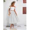 image:imageZeagoo Womens Midi Skirts High Waisted Pleated ALine Swing Skirts Summer Floral Long Skirts with PocketsWhite Polka Dot