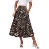 image:imageZeagoo Womens Midi Skirts High Waisted Pleated ALine Swing Skirts Summer Floral Long Skirts with Pockets04black Floral