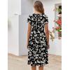 image:imageZEAGOO Womens Casual Dresses for Summer Short Sleeve Flare Midi Dress Loose Flowy Beach Sundress2602 Black Flower