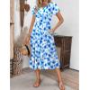 image:imageZEAGOO Womens Casual Dresses for Summer Short Sleeve Flare Midi Dress Loose Flowy Beach Sundress2602 Light Blue Floral