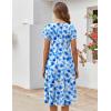 image:imageZEAGOO Womens Casual Dresses for Summer Short Sleeve Flare Midi Dress Loose Flowy Beach Sundress2602 Light Blue Floral