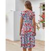image:imageZEAGOO Womens Casual Dresses for Summer Short Sleeve Flare Midi Dress Loose Flowy Beach Sundress2602 Mixed Red Floral