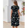 image:imageZEAGOO Womens Casual Dresses for Summer Short Sleeve Flare Midi Dress Loose Flowy Beach Sundress2602 Navy Flower