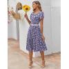 image:imageZEAGOO Womens Casual Dresses for Summer Short Sleeve Flare Midi Dress Loose Flowy Beach Sundress2602 Purple Flower