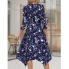 image:imageZeagoo Midi Dresses Women 2026 Spring Dress 34 Sleeve Casual Dresses with Pockets A Line Summer Beach SundressBlue Flower
