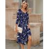 image:imageZeagoo Midi Dresses Women 2026 Spring Dress 34 Sleeve Casual Dresses with Pockets A Line Summer Beach SundressBlue Flower