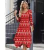 image:imageZeagoo Midi Dresses Women 2026 Spring Dress 34 Sleeve Casual Dresses with Pockets A Line Summer Beach SundressChristmas Elk