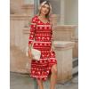 image:imageZeagoo Midi Dresses Women 2026 Spring Dress 34 Sleeve Casual Dresses with Pockets A Line Summer Beach SundressChristmas Elk