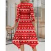 image:imageZeagoo Midi Dresses Women 2026 Spring Dress 34 Sleeve Casual Dresses with Pockets A Line Summer Beach SundressChristmas Elk