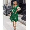 image:imageZeagoo Midi Dresses Women 2026 Spring Dress 34 Sleeve Casual Dresses with Pockets A Line Summer Beach SundressChristmas Green