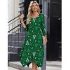 image:imageZeagoo Midi Dresses Women 2026 Spring Dress 34 Sleeve Casual Dresses with Pockets A Line Summer Beach SundressChristmas Green